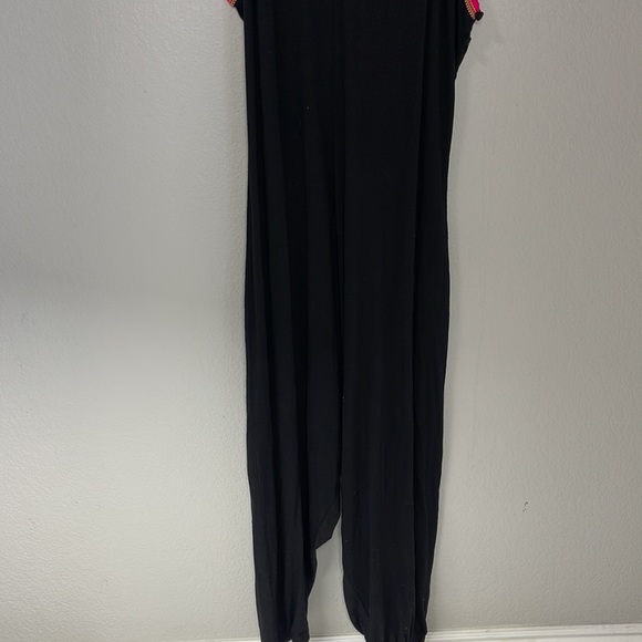 Sold✨Pitusa Pima Inca Jumpsuit Black & Hot Pink Womens Size Standard Flowy Harem - Picture 6 of 12